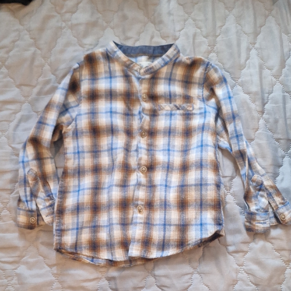 Zara Plaid Button-Up Shirt, 18-24m